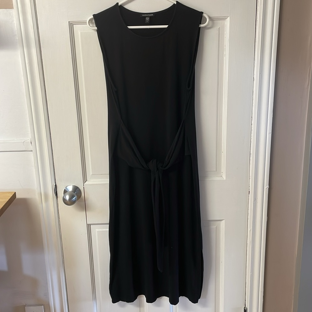 Eileen Fisher Stretch Jersey Knit Tie-Front Sleeveless Dress women’s size S - Picture 2 of 14